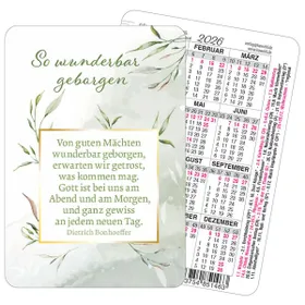 Produktbild des Artikels Spielkartenkalender 2026 "So wunderbar geborgen" (Kalender)