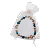 Stimmungsbild zu Perlenarmband "Kinder" - türkis-weiß