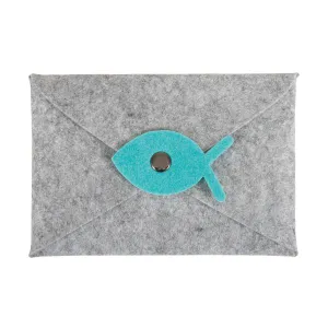 Produktbild des Artikels Filz-Kuvert mit Karte - hellgrau (Schreibwaren)