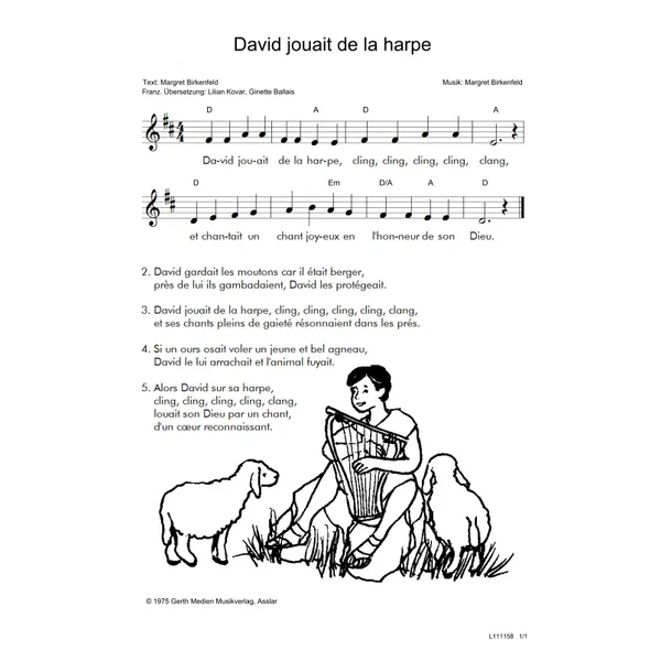 Produktbild des Artikels David jouait de la harpe (Noten - Download)