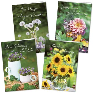 Produktbild des Artikels Faltkartenserie: Geburtstag, 4 Stück (Schreibwaren)