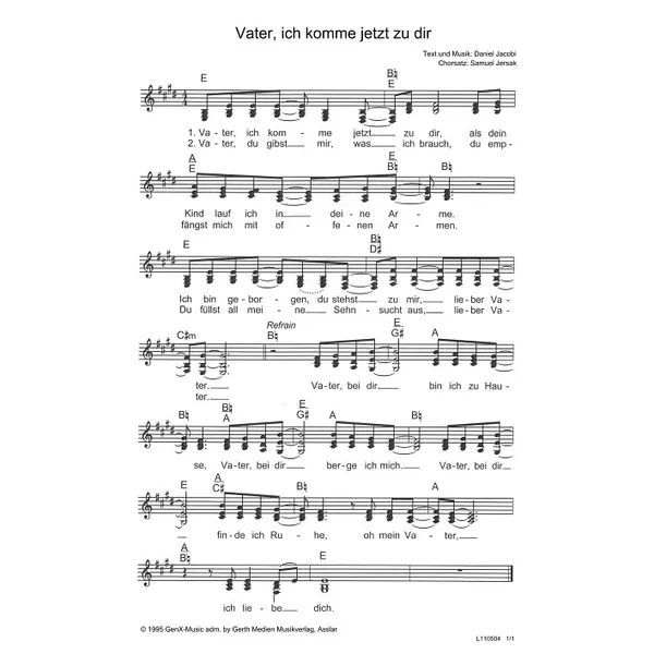 Produktbild des Artikels Vater, ich komme jetzt zu dir (Noten - Download)