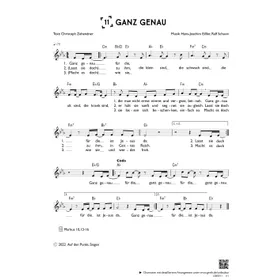 Produktbild des Artikels Ganz genau (einstimmig) (Noten - Download)