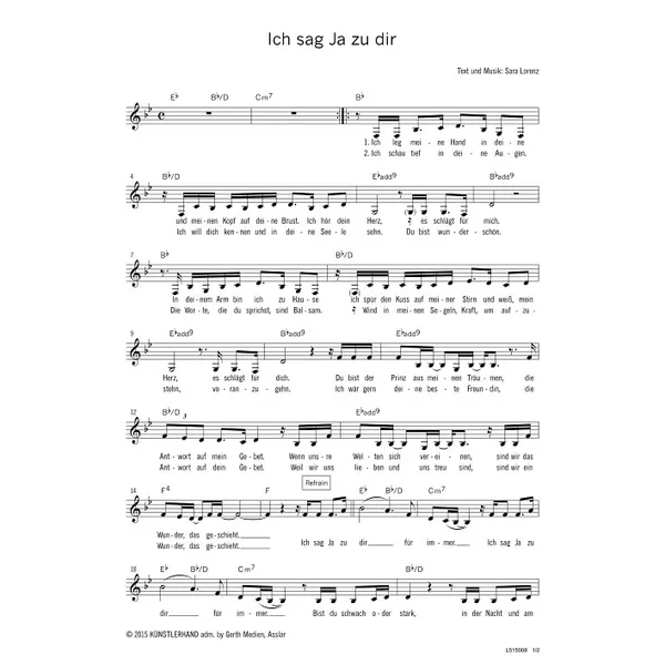 Produktbild des Artikels Ich sag Ja zu dir (Noten - Download)