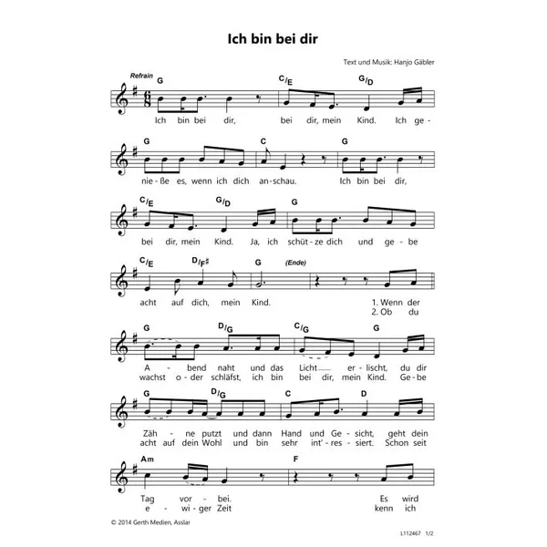 Produktbild des Artikels Ich bin bei dir (Noten - Download)