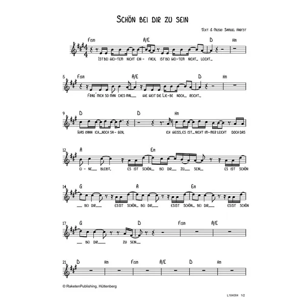 Produktbild des Artikels Schön bei dir zu sein (Noten - Download)