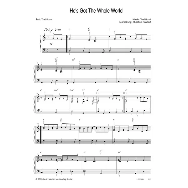 Produktbild des Artikels He's Got The Whole World (Noten - Download)