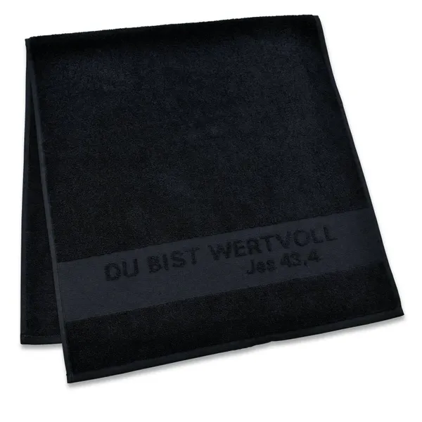 Produktbild des Artikels Dusch- und Badetuch "Du bist wertvoll" - schwarz ()