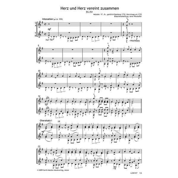 Produktbild des Artikels Herz und Herz vereint zusammen (Noten - Download)