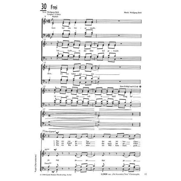 Produktbild des Artikels Frei (Noten - Download)