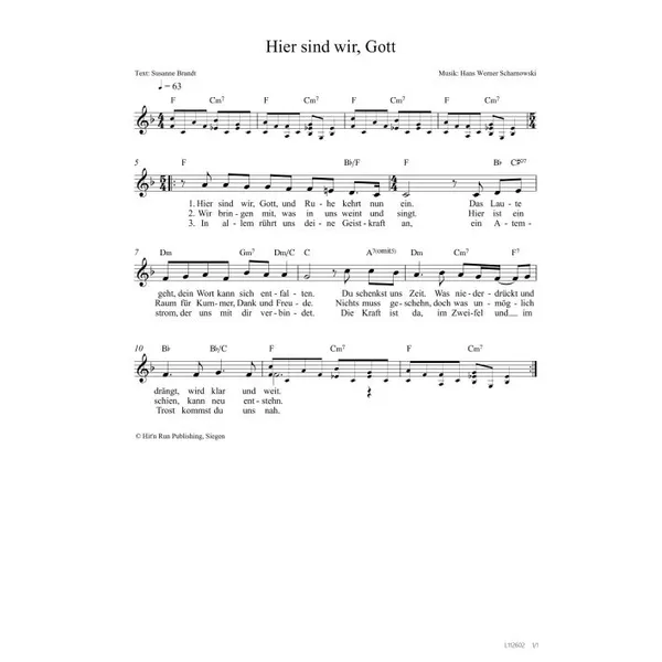 Produktbild des Artikels Hier sind wir (Noten - Download)