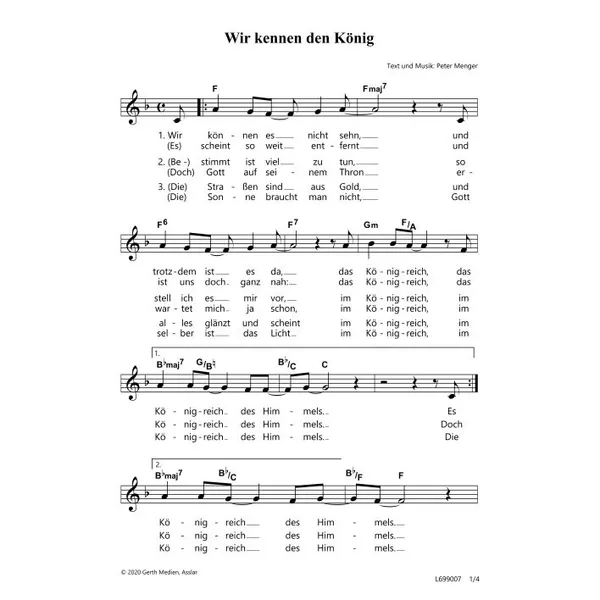 Produktbild des Artikels Wir kennen den König (Noten - Download)