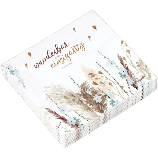 Produktbild des Artikels Servietten "wunderbar und einzigartig" ()