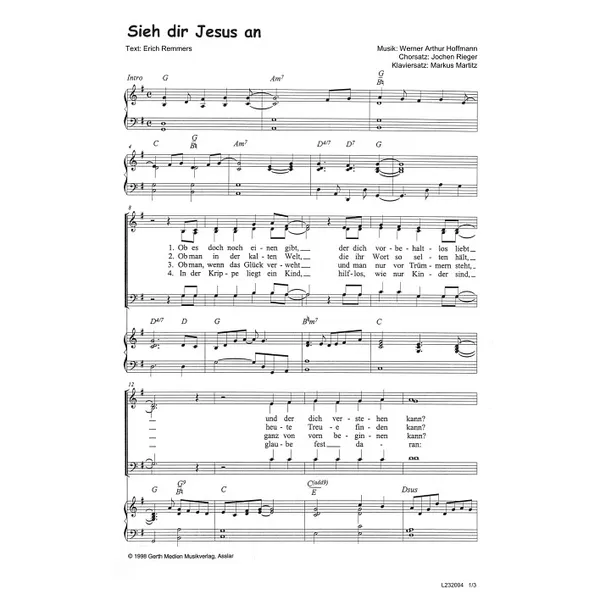 Produktbild des Artikels Sieh dir Jesus an (Noten - Download)