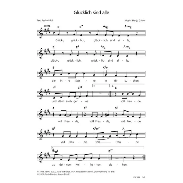 Produktbild des Artikels Glücklich sind alle (Noten - Download)