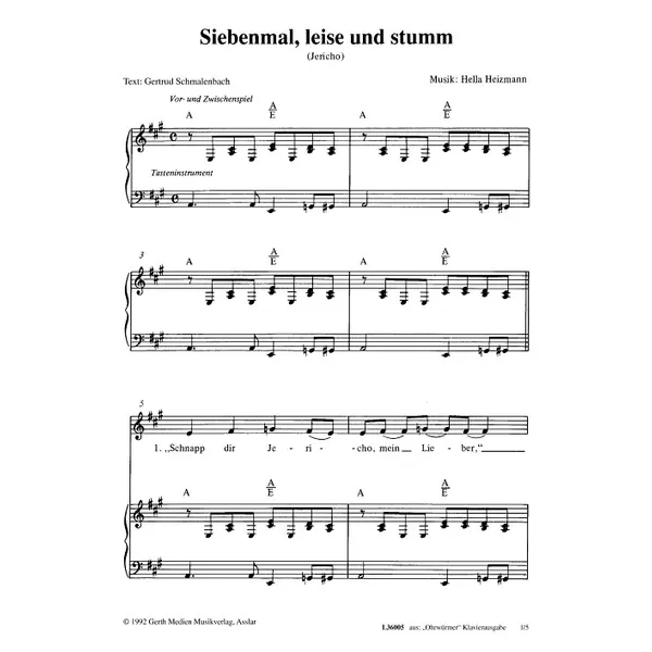 Produktbild des Artikels Siebenmal, leise und stumm (Noten - Download)