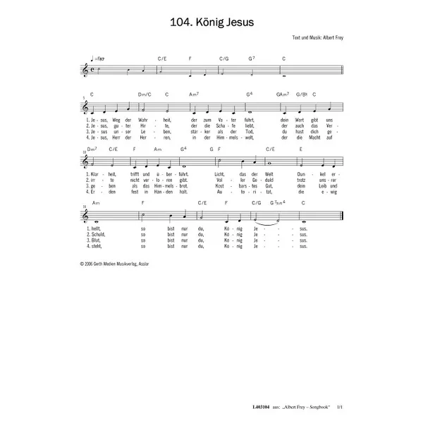 Produktbild des Artikels König Jesus (Noten - Download)