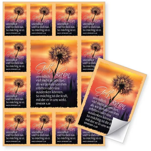 Produktbild des Artikels Aufkleber-Grußkarten: Gott kann unendlich viel mehr, 4 Stück (Schreibwaren)