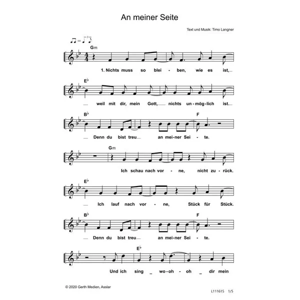 Produktbild des Artikels An meiner Seite (Noten - Download)
