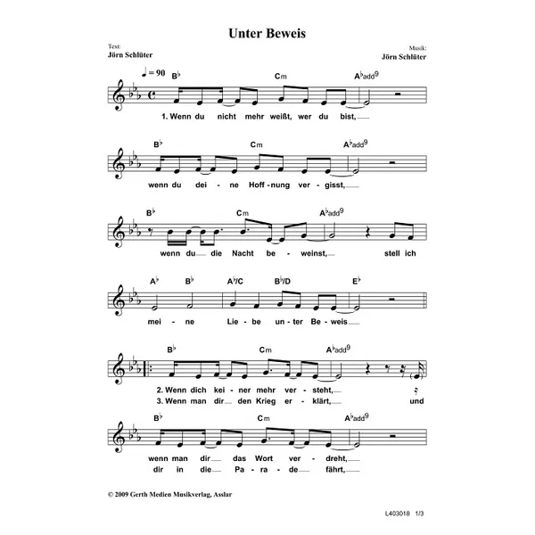 Produktbild des Artikels Unter Beweis (Noten - Download)