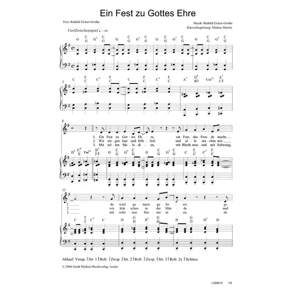 Produktbild des Artikels Ein Fest zu Gottes Ehre (Noten - Download)