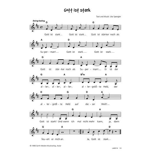 Produktbild des Artikels Gott ist stark (Noten - Download)