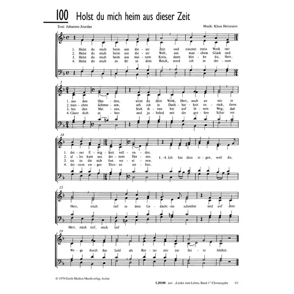 Produktbild des Artikels Holst du mich heim aus dieser Zeit (Noten - Download)