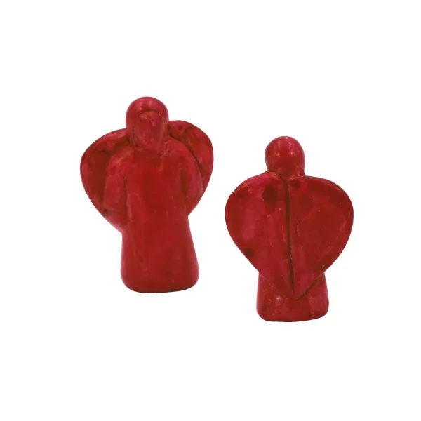 Produktbild des Artikels Taschenengel aus Speckstein "Ich bin bei dir" - rot ()