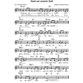 Produktbild des Artikels Dank sei unserm Gott (Noten - Download)