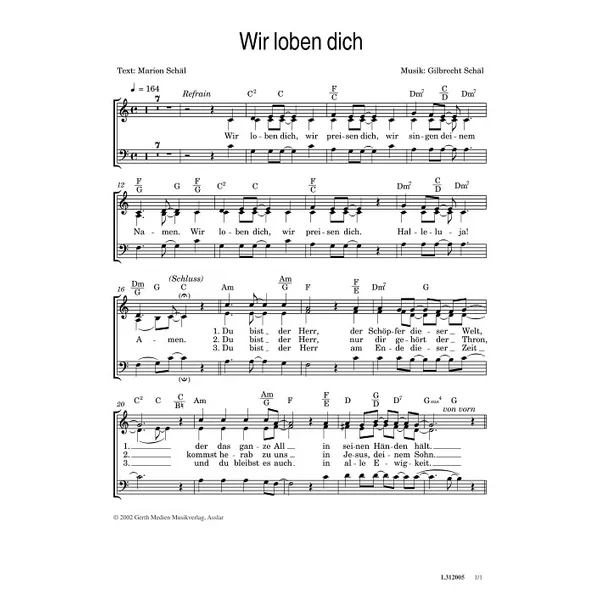 Produktbild des Artikels Wir loben dich (Noten - Download)