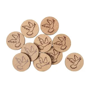 Produktbild des Artikels Einkaufswagenchip Holz "Taube" - 10er Pack ()