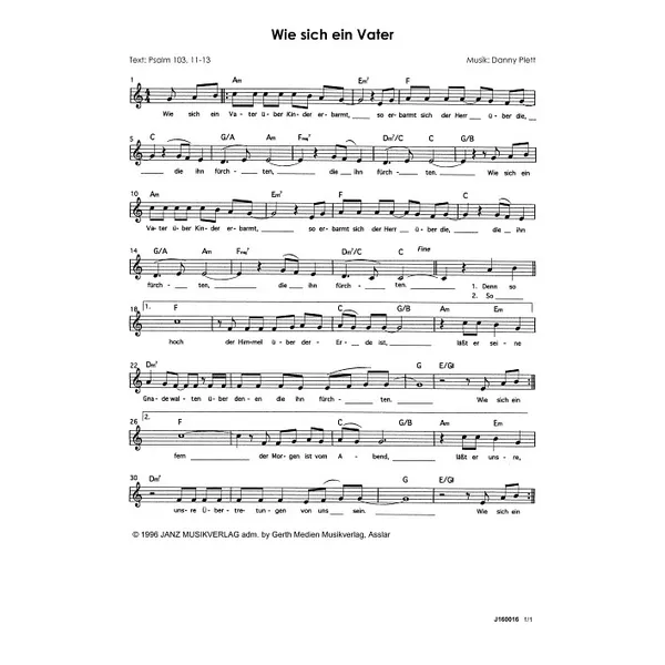 Produktbild des Artikels Wie sich ein Vater (Noten - Download)
