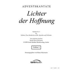 Produktbild des Artikels Lichter der Hoffnung (Violine 1) (Noten - Download)