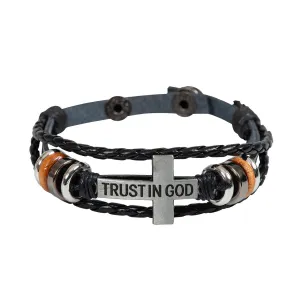 Produktbild des Artikels Leder-Armband "Trust in God" - braun ()