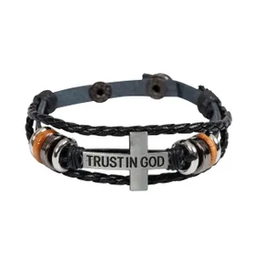 Produktbild des Artikels Leder-Armband "Trust in God" - braun ()