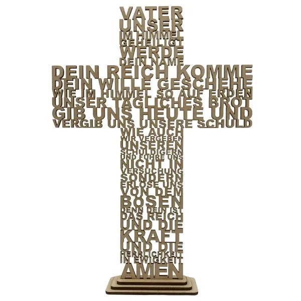 Produktbild des Artikels Vater unser Wortkreuz - mit Sockel ()