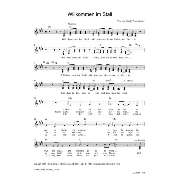 Produktbild des Artikels Willkommen im Stall (Noten - Download)