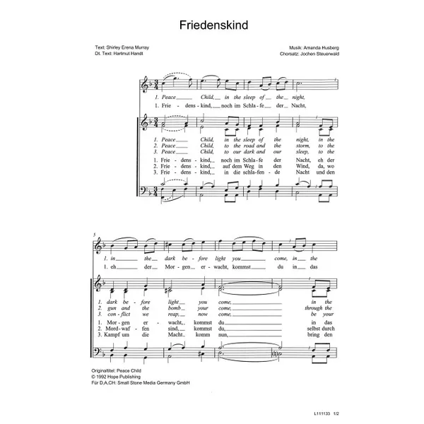 Produktbild des Artikels Friedenskind (Noten - Download)