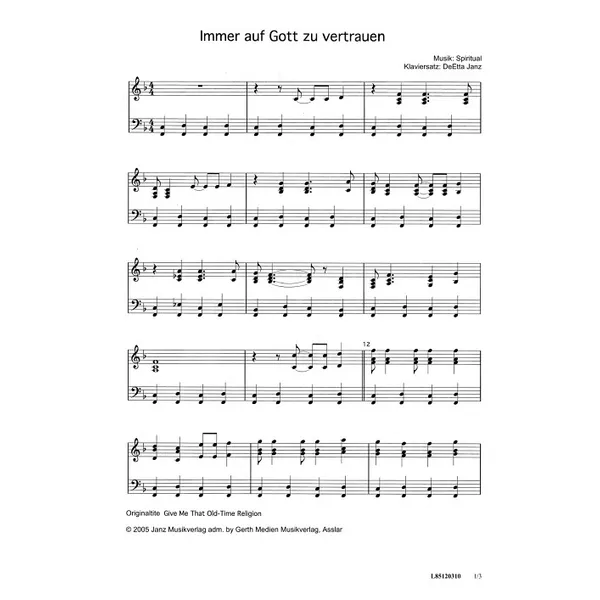 Produktbild des Artikels Immer auf Gott zu vertrauen (Noten - Download)