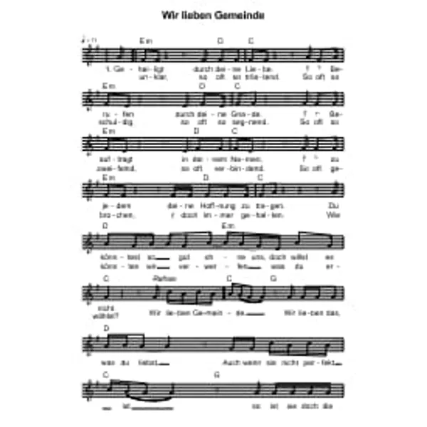 Produktbild des Artikels Wir lieben Gemeinde (Noten - Download)