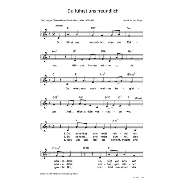 Produktbild des Artikels Du führst uns freundlich (Noten - Download)