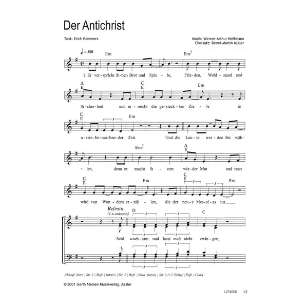 Produktbild des Artikels Der Antichrist (Noten - Download)