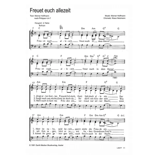 Produktbild des Artikels Freuet euch allezeit (Noten - Download)