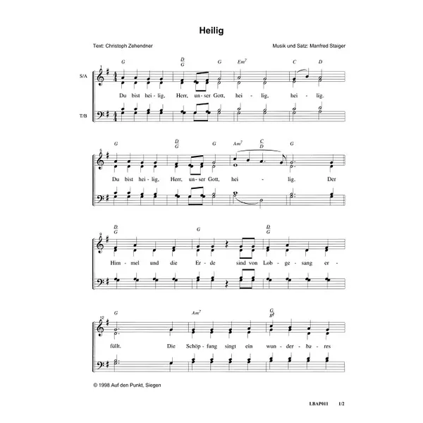 Produktbild des Artikels Heilig (Noten - Download)