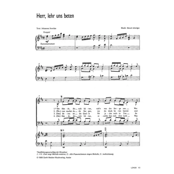Produktbild des Artikels Herr, lehr uns beten (Noten - Download)