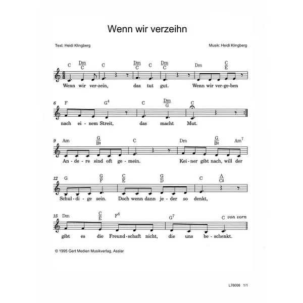 Produktbild des Artikels Wenn wir verzeihn (Noten - Download)