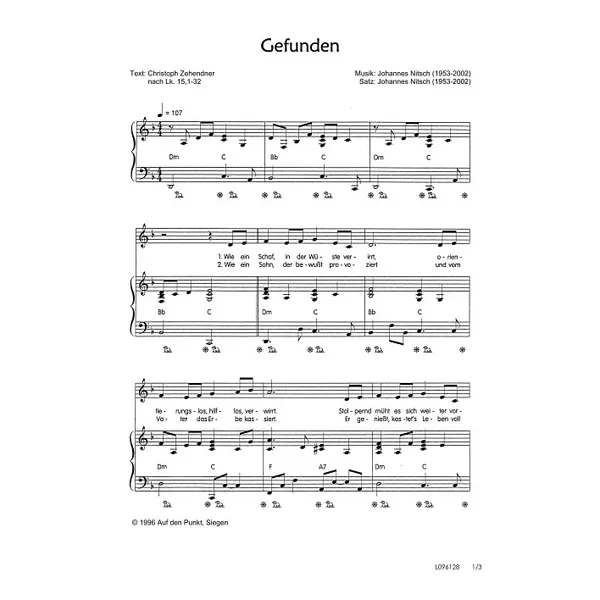 Produktbild des Artikels Gefunden (Noten - Download)