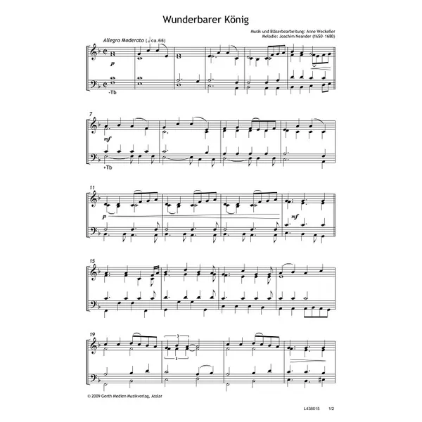 Produktbild des Artikels Wunderbarer König (Noten - Download)