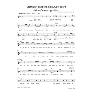 Produktbild des Artikels Vertrauen ist nicht leicht / Gott kennt deine Schwierigkeiten (Noten - Download)