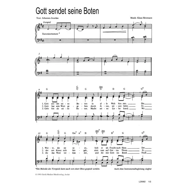 Produktbild des Artikels Gott sendet seine Boten (Noten - Download)
